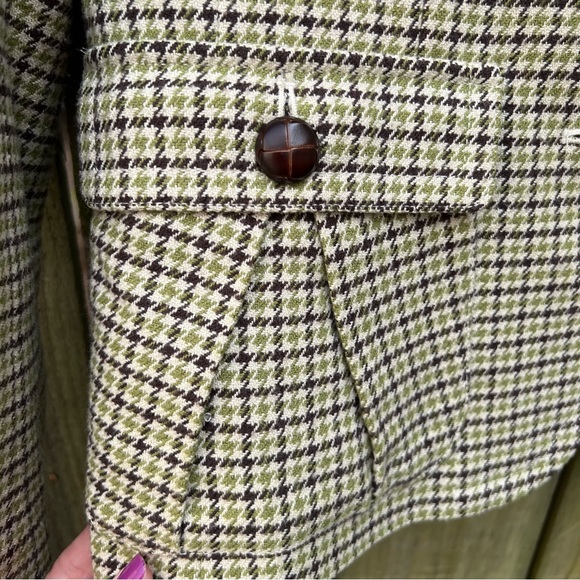 Talbots Tweed Green and Brown Blazer Jacket Fall - Picture 6 of 12
